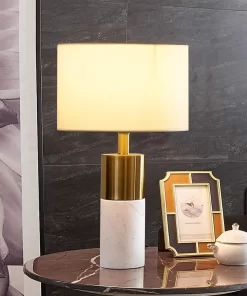 ĐÈN BÀN THÂN ĐÁ MARBLE CHAO VẢI DB-IN-713