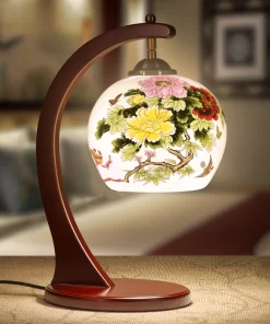 ĐÈN BÀN THÂN GỖ KIỂU TRUNG HOA