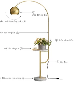 ĐÈN CÂY ĐỨNG NORDIC KẾT HỢP BÀN TRÀ