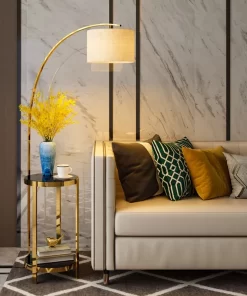 ĐÈN CÂY TÍCH HỢP BÀN TRÀ MẶT KÍNH HIỆN ĐẠI DC-IN-W1001